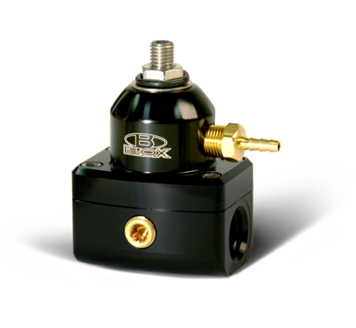Blox Racing Adjustable 2-Port Design Fuel Pressure Regulator (Black / Black)
