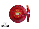 Chrome Brakes Vented Brake Rotor - 281mm Outside Diameter - 5 Lugs (Red)