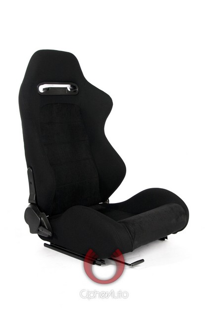 Cipher Racing Seats - Black Cloth with Suede Insert