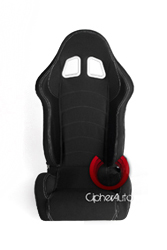 Cipher Racing Seats - Black PVC Vinyl with Outer White Stitching