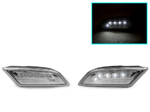 DEPO Clear White LED Bumper Side Marker Lights