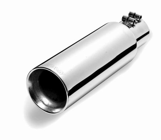 Gibson Polished Stainless Steel Muffler Tips - Intercooled Slash (Inlet: 2.5
