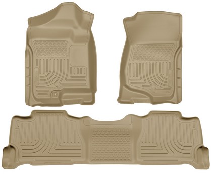 Husky Floor Liners - Front & 2nd Seat (Footwell Coverage), Tan