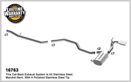2007-9999 Jeep Patriot Magnaflow Performance Exhaust - Single Straight Rear Passenger Side Exit, Cat-Back