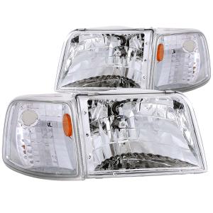 1993-1997 FORD  RANGER  Anzo Crystal Headlights - Chrome With Corner Lights - 2 - Piece