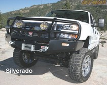 03-04 Chevrolet Silverado 2500 Base, 03-06 Chevrolet Avalanche 1500 Base, Ls, Lt, Z66, Z71, 03-06 Chevrolet Silverado 1500 Base, Hybrid, Ls, Lt, Ss, Wt, 03-06 Chevrolet Silverado 1500 Hd Base, Lt, 03-06 Chevrolet Silverado 2500 Hd Base, Ls, Lt, Wt, 03-06 Chevrolet Silverado 3500 Base, Ls, Lt, Wt ARB Custom Front Bumper - Deluxe Bull Bar Winch Mount (Front) (Paintable)