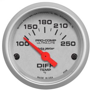 All Jeeps (Universal), Universal - Fits all Vehicles Auto Meter Gauges - Ultra-Lite Series Electric Gauge (Differential Temperature: 100-250 degrees F)