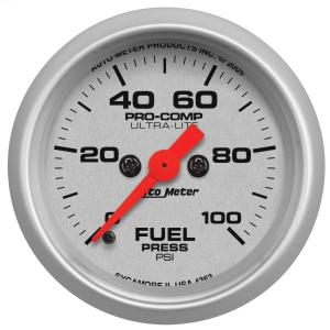 All Jeeps (Universal), Universal - Fits all Vehicles Auto Meter Gauges - Ultra-Lite Series Electric Gauge  (Fuel Pressure: 0-100 PSI)