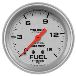 All Jeeps (Universal), Universal - Fits all Vehicles Auto Meter Gauges - Ultra-Lite Series Mechanical Fuel Pressure Gauge (0-15 PSI)