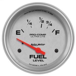All Jeeps (Universal), Universal - Fits all Vehicles Auto Meter Gauges - Ultra-Lite Series Electric Fuel Level Gauge