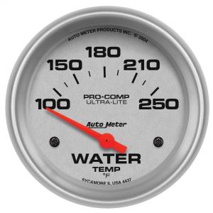 All Jeeps (Universal), Universal - Fits all Vehicles Auto Meter Gauges - Ultra-Lite Series Electric Water Temperature Gauge (100-250 degrees F)
