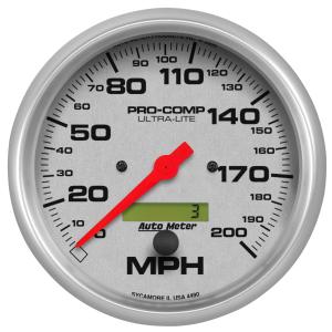 All Jeeps (Universal), Universal - Fits all Vehicles Auto Meter Gauges - Ultra-Lite Series In-dash Speedometer (200 MPH)