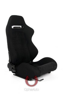 All Cars (Universal), All Jeeps (Universal), All Muscle Cars (Universal), All SUVs (Universal), All Trucks (Universal), All Vans (Universal) Cipher Racing Seats - Black Cloth with Suede Insert