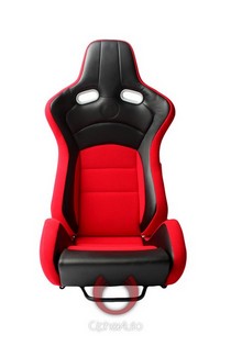 All Cars (Universal), All Jeeps (Universal), All Muscle Cars (Universal), All SUVs (Universal), All Trucks (Universal), All Vans (Universal) Cipher VP-8 Series Racing Seats - Black Red Cloth/Polyurethane Leather with Carbon Fiber Polyurethane