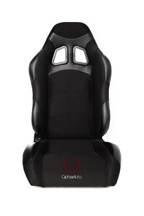 Universal (Can Work on All Vehicles) Cipher Auto Racing Seats - Black Premium Cloth w/ Carbon Fabric Patch