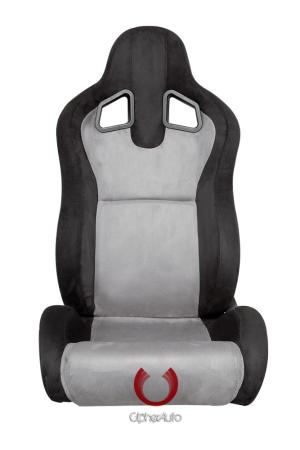 Universal (can work on all vehicles) Cipher Full Microsuede Cipher Auto Racing Seats in Black and Grey Insert - Pair