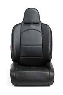 Universal Cipher Auto Reclineable Suspension/Jeep Seats, Black Leatherette/Carbon Fiber PU w/Black Piping