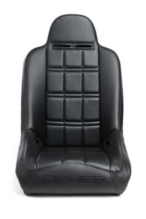 Universal Cipher Auto Fixed Bucket Suspension/Jeep Seats, Black Leatherette