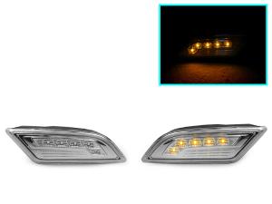 2012-2014 Mercedes W204 DEPO Clear Amber LED Bumper Side Marker Lights