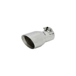 All Vehicles (Universal) Flowmaster Exhaust Tip - 3.00 in Angle Cut Polished SS - Fits 2.00 in tubing - Clamp on