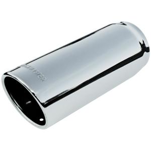 All Jeeps (Universal), All Vehicles (Universal) Flowmaster Exhaust Tip - Logo Embossed - Polished Stainless - Rolled Edge / Angle Cut - 3.5