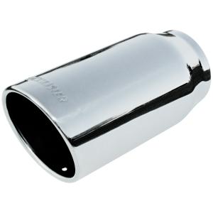 All Jeeps (Universal), All Vehicles (Universal) Flowmaster Exhaust Tip - Logo Embossed - Polished Stainless - Rolled Edge / Angle Cut - 4