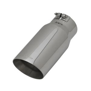 All Vehicles (Universal) Flowmaster Exhaust Tip - 5.00 in. Angle Cut Polished SS Fits 4.00 in. Tubing - Clamp on