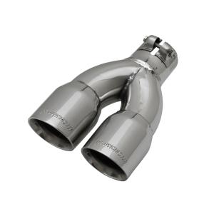 All Vehicles (Universal) Flowmaster Exhaust Tip - 3.00 in. Dual Angle Cut Polished SS Fits 2.25 in. Tubing -Clamp on