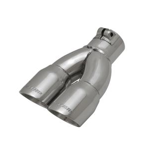 All Vehicles (Universal) Flowmaster Exhaust Tip - 3.00 in Dual Angle Cut Polished SS Fits 2.50 in. - Left - Clamp on