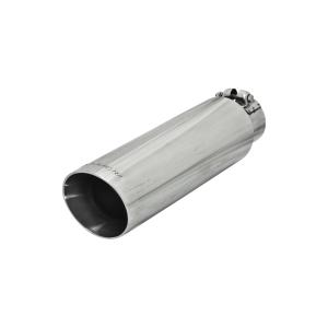 All Vehicles (Universal) Flowmaster Exhaust Tip - 3.50 in. Angle Cut Polished SS Fits 2.50 in. Tubing - Clamp on