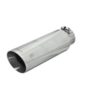 All Vehicles (Universal) Flowmaster Exhaust Tip - 4.00 in. Angle Cut Polished SS Fits 3.00 in. Tubing - Clamp on