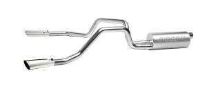 11-12 Ford F150 Truck Supercrew, Short Bed 5.5 Ft. 3.5L Eco Boost 2/4WD Gibson® Dual Split Rear Exhaust System - Stainless Steel