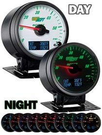 All Cars (Universal), All Jeeps (Universal), All Muscle Cars (Universal), All SUVs (Universal), All Trucks (Universal), All Vans (Universal) Glowshift 3-In-1 White Face Boost and Digital EGT and Temperature Gauge