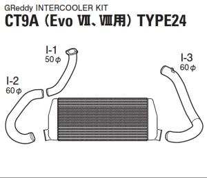 01-05 Mitsubishi Evolution, 01-08 Mitsubishi Evolution (CT9A) Greddy Intercooler Kit