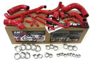 1988-1991 BMW M3 E30 Left Hand Drive HPS Red Silicone Radiator + Heater Hose Kit Coolant - Red