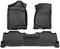 07-14 Cadillac Escalade, 07-14 Chevrolet Tahoe, 07-14 GMC Yukon Husky Floor Liners - Front & 2nd Seat (Footwell Coverage), Black