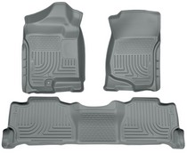 07-14 Cadillac Escalade, 07-14 Chevrolet Tahoe, 07-14 GMC Yukon Husky Floor Liners - Front & 2nd Seat (Footwell Coverage), Grey