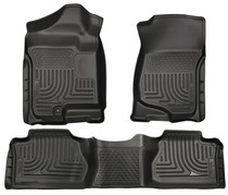 07-14 GMC Yukon XL 1500, 07-13 Chevrolet Avalanche 2nd, 07-14 Chevrolet Suburban 1500, 07-14 Cadillac Escalade ESV Husky Floor Liners - Front & 2nd Seat (Footwell Coverage), Black