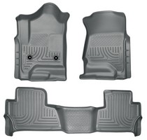 15-16 Chevrolet Tahoe, 15-16 GMC Yukon Husky Floor Liners - Front & 2nd Seat (Footwell Coverage), Grey