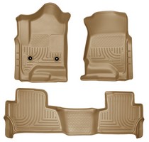 15-16 Chevrolet Tahoe, 15-16 GMC Yukon Husky Floor Liners - Front & 2nd Seat (Footwell Coverage), Tan