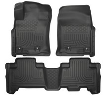 14-15 Lexus GX460, 13-16 Toyota 4Runner Husky Floor Liners - Front & 2nd Seat (Footwell Coverage), Black