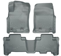 14-15 Lexus GX460, 13-16 Toyota 4Runner Husky Floor Liners - Front & 2nd Seat (Footwell Coverage), Grey