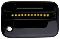 04-08 Ford F150 LD, 04-08 Ford F250 LD In Pro Car Wear LED Door Handle, Front, Black (2ps/set) - Amber LED/Smoke Lens - Both Sides Key Hole