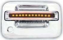 04-08 Ford F150 LD, 04-08 Ford F250 LD In Pro Car Wear LED Door Handle, Front, Chrome (2ps/set) - Amber LED/Smoke Lens - Both Sides Key Hole