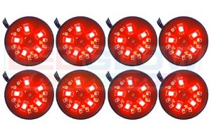 All Cars (Universal), All Jeeps (Universal), All Motorcycles (Universal), All Muscle Cars (Universal), All SUVs (Universal), All Trucks (Universal), All Vans (Universal) LEDGlow LED Pod Lights - 8-Piece (Red)