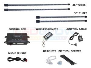 All Cars (Universal), All Jeeps (Universal), All Muscle Cars (Universal), All SUVs (Universal), All Trucks (Universal), All Vans (Universal) LEDGlow Wireless Remote LED Underbody Kit - 4-Piece (Red)