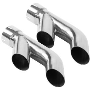 All Vehicles (Universal) Magnaflow 15° Slant Cut Dual Turndown Tips - Single Wall - Clamp On - Rolled Edge - Round (2.25