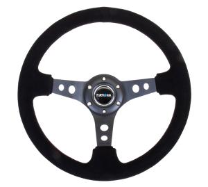 Universal (can work for all vehicles) NRG Deep Dish Steering Wheel - Black Suede