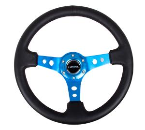 Universal (can work for all vehicles) NRG Deep Dish Steering Wheel - Blue Spoke