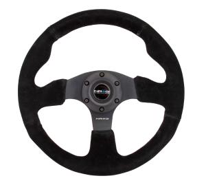 Universal (Can Work on All Vehicles) NRG Suede  Steering Wheel - Race Style,  320Mm, Black Stitch